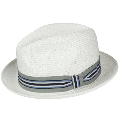 Bailey Hats Salem Fedora - Classic Toyo Braid with Striped Band